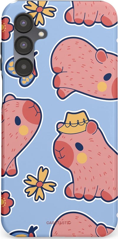 Casetastic Hoesje Geschikt voor Samsung A16 - Stijlvolle Beschermende Duo-layer Case - Capibara geluk