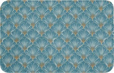 Badmat 80x50 cm - Antislip - Symmetrisch - Patroon - Blauw - Badmatten voor badkamer - Badkamermat - Douchemat - Badkamer mat