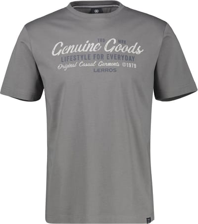 LERROS - Heren t-shirt - Maat S - Mannen - GRIJS - katoen