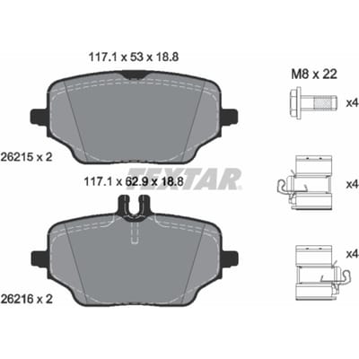 Remblokset TEXTAR 2621501, achter