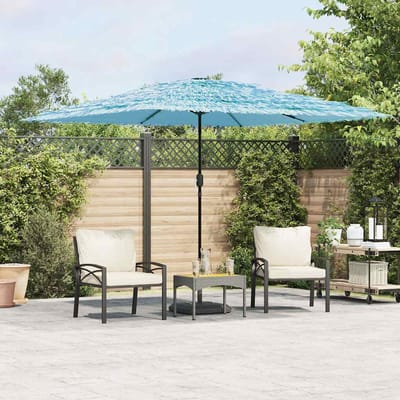 vidaXL - Parasol - met - stalen - paal - 290x290x238 - cm - blauw