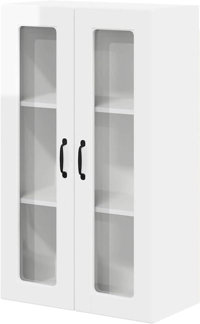 Keukenkast - Hangend meubel - Keuken opbergen - Hoogglans afwerking - 60x31x100 cm - Wit