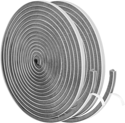 2 Rollen Zelfklevende Borstelafdichting Strip van 6m, 9mm(W) x 9mm(T), Voor Deur en Raam, Weerbestendige Afdichting, Geluidsisolatie en Energiebesparing