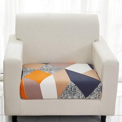 Gedrukte Elastische Bank Zitkussenhoes Stoelhoes Huisdieren Kinderen Meubilair Beschermer Wasbare Verwijderbare Slipcover 1 /2 /3 /4 Zits 1PC Normal Size-1 beige