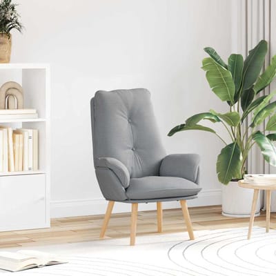 vidaXL - Fauteuil - Lichtgrijs - 69 - x - 74 - x - 93 - cm - Stof - en - multiplex
