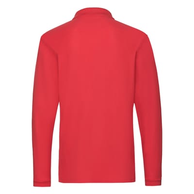 Fruit of the Loom Heren Premium poloshirt met lange mouwen (Rood)