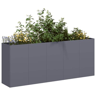 vidaXL - Plantenbak - 200x40x80 - cm - koudgewalst - staal - antracietkleurig