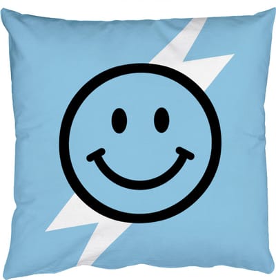 Sierkussens - Kussentjes Woonkamer - 50x50 cm - Smiley - Blauw - Bliksem