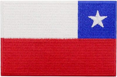 Chili vlag patch - Chileens embleem - Kleding personaliseren - 100% geborduurd - 10 x 6 cm - Blauw