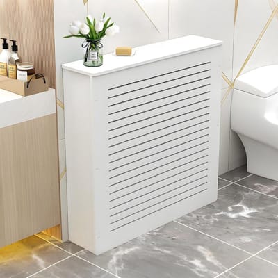 Radiatorhoes Plank - Decoratie Paneel - Verwarming Verbergen - Milieuvriendelijk PVC - 60x70x15cm - Wit