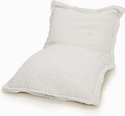 Drop & Sit - zitzak/zitkussen - sfeervolle teddy - ecru - 100 X 150 cm - extra comfortabel en zacht