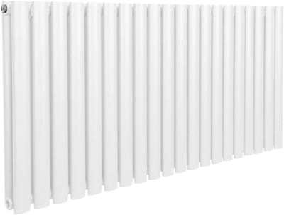 Ovale Kolomradiator - Centrale Verwarming - Ruimte Verwarmen - Dubbel Paneel - 600mm x 1200mm - Wit