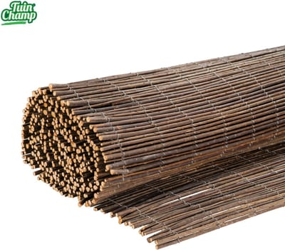 TuinChamp Wilgenmat 100 x 500 cm - Wilgenmat op rol - Balkonscherm - Tuinafscheiding natuurlijk hout - Natuurlijke uitstraling