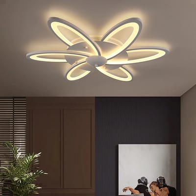 6 Kop Plafondlamp - Kroonluchter - Wit - Woonkamerlamp - Moderne lamp - LED Plafondlamp - Plafonniere