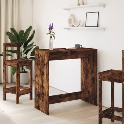 vidaXL - Bartafel - 102x50x103,5 - cm - bewerkt - hout - gerookt - eikenkleur