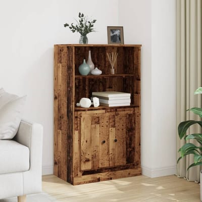 vidaXL - Hoge - kast - 60x35,5x103,5 - cm - bewerkt - hout - oud - houtkleurig