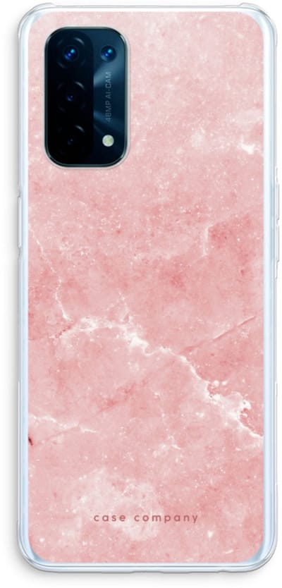 Case Company® - Hoesje geschikt voor Oppo A74 5G hoesje - Roze marmer - Soft Cover Telefoonhoesje - Bescherming aan alle Kanten en Schermrand