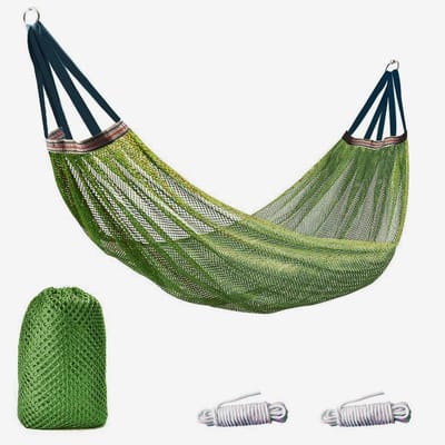 Hangmat - Schommelstoel - Buiten ontspannen - Ultrasterk nylon gaas - 260 x 130 cm - Groen