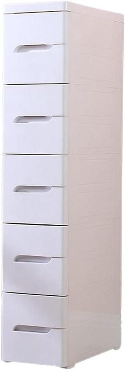 Smal Opbergmeubel - Ladekast - Ruimte Organiseren - 20cm Brede Opening - 7 Lagen 138cm - Wit