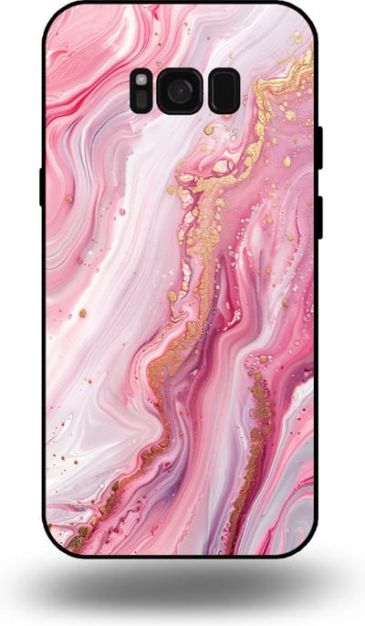 Smartphonica Telefoonhoesje geschikt voor Samsung Galaxy S8 met marmer opdruk - TPU backcover case marble design - Roze geschikt voor Samsung Galaxy S8