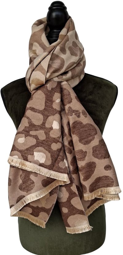 Mix en Match sjaal panter print bruin