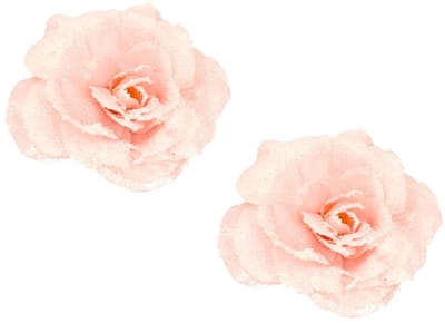 Kerstboomversiering Bloem - 4x stuks - 12 cm - roze glitter - op clip - ornament - roos
