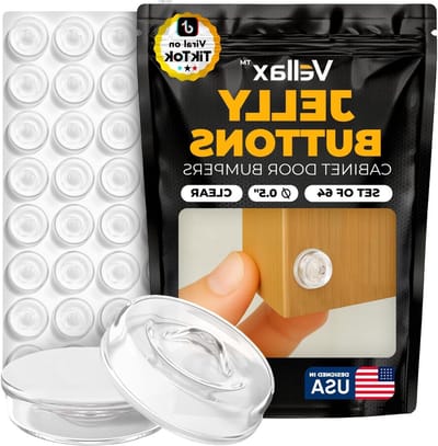 64 zelfklevende kastdeurbumpers - kleverige transparante siliconen rubberen pads voor meubelladen, keukenkasten, decoratie, wandbescherming - Vellax