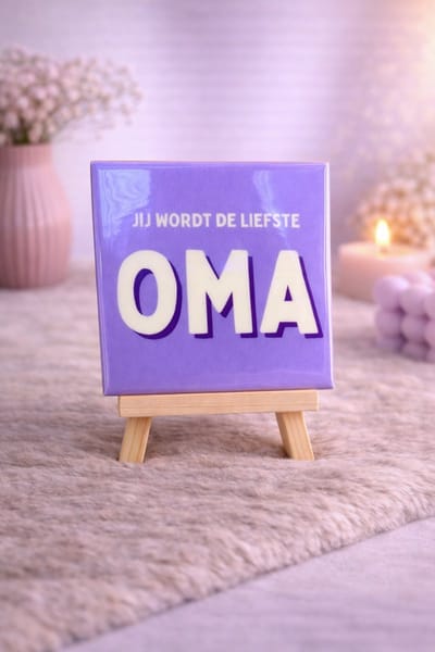 Tegeltje ‘Jij wordt de liefste oma’ | Viva Femme | Tegeltjes met tekst | Decoratie | Wonen | Cadeau | Spreuktegel | Zwangerschapsaankondiging | Baby nieuws | Liefde