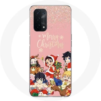 Coque pour Oppo A54 5G Demon slayer merry christmas affiche Anime Manga