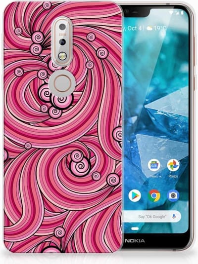 Nokia 7.1 Hoesje maken Swirl Pink