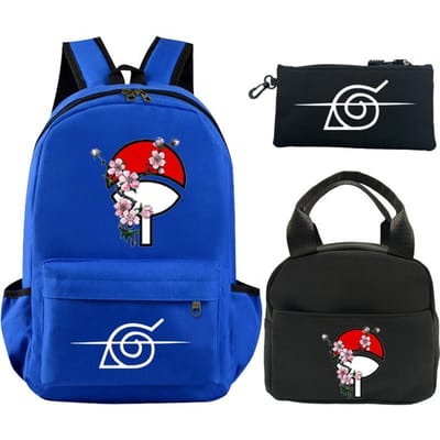 3 stuks/set Anime Naruto bedrukte rugzak boekentas met lunchtas etui tiener kinderen meisje jongen schooltas rugzak