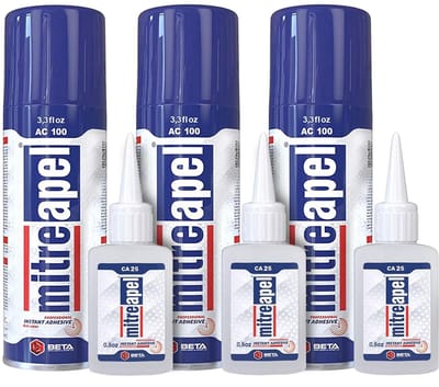 Mitreapel Secondelijm met Activator – 100 ml – 3 stuks – Superlijm – Sterke Secondelijm – Snelle en Betrouwbare Reparaties in Seconden - Twee-componentenlijm - Super Glue Instant Adhesive with Activator