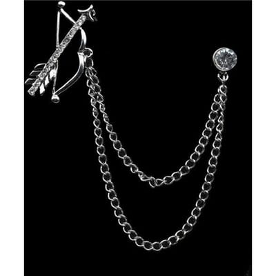 Herenpak Shirtkraag Kwast Broche Adelaar Engel Schedel Anker Badge Retro Spelden Trouwjurk Feest Halskleding Accessoires Nr. 28 -57 black