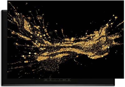 KitchenArt - Golden Splash - Inductie Beschermer - 78x52 cm - Kookplaat Beschermer - Luxe Afdekplaat Inductieplaat - Anti-slip & Oprolbaar - Beschermmat Inductiekookplaat