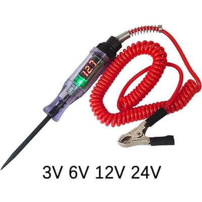 Automobiel Digitaal Display Elektrische Pen Circuit Detectie 6V/12V/24V Elektrisch Circuit Multifunctionele Inductietest Elektrische Pen voor Voertuigen rood