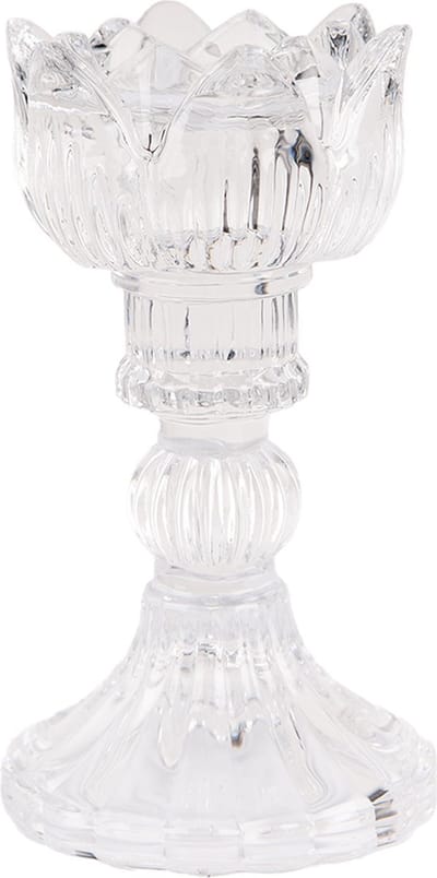 Clayre & Eef Kandelaar Ø 8x15 cm Transparant Glas