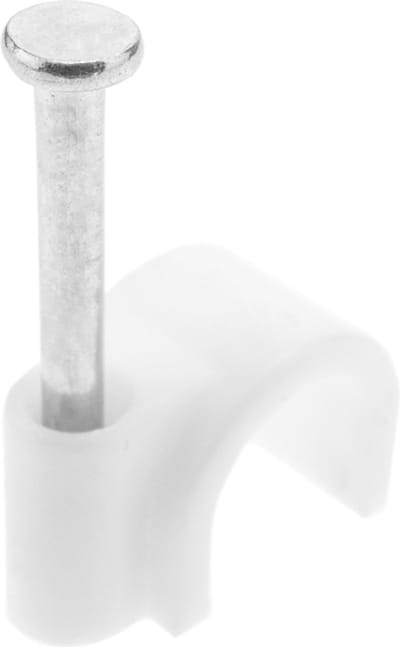 BeMatik - Nagelklem voor ronde kabel 8 mm pak van 10 eenheden wit