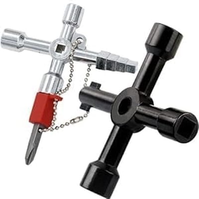 Dailygoods- Sleutelset 4-in-1 - Universele Sleutel - Vierkante Sleutel - Zinklegering - Corrosiebestendig - Met Schroevendraaierfunctie - Moersleutel