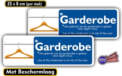 Jerma - Garderobe - Stickers - 2 st - 8 x 25 cm - Krasbestendig - Zelfklevend - Duurzaam Vinyl