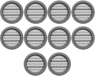 SOTECH 10 stuks ventilatieroosters Ø 49 mm / inbouw-Ø: 39 mm / inbouwdiepte: 7 mm Ventilatieroosters met sleuven voor inbouw met afdekrand Ventilatie binnen en buiten