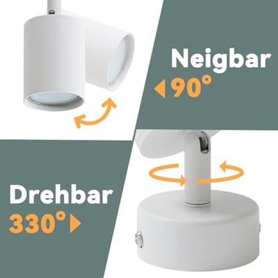 Moderne GU10 Plafondspot - Ronde Rotatable Wandlamp voor Woonkamer, Keuken en Gang