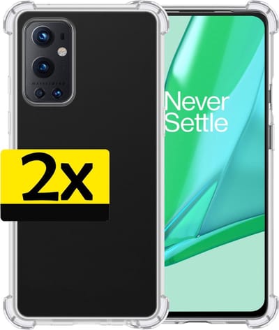 Hoesje - 2 Stuks - Geschikt voor OnePlus 9 Pro - Sterk & Shockproof - Siliconen Case - Back Cover - Telefoon Hoes Shock Proof - Telefoonhoesjes - Transparant