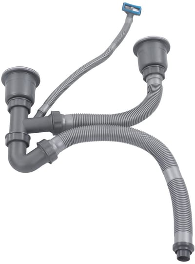 Dailygoods- Afvoerset Universeel - Dubbele Slangafvoerset - Afvoerslang Kit - Roestvrij Staal - Eenvoudige Installatie - Afdruiprek 110 mm