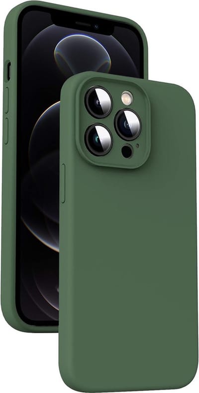 iPhone 12 Hoesje - Liquid Case Siliconen Cover - Geschikt voor Magsafe - Groen - Provium
