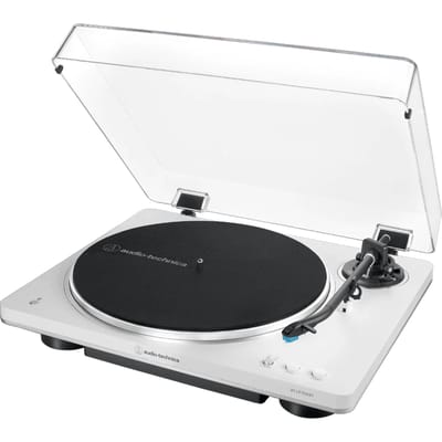 Audio-Technica AT-LP70XBT, Draaitafel met riemaandrijving, Volautomatisch, Zilver, Wit, Aluminium, 33 1/3,45 RPM, DC-motor