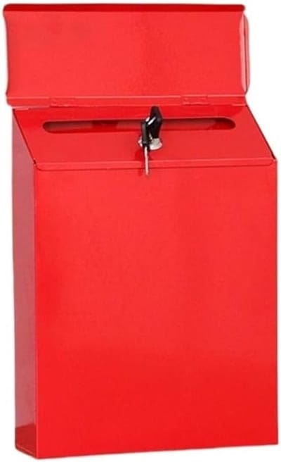 Brievenbus met slot - Postkast muur - Veilig post ontvangen - Inclusief 2 sleutels - 23x6x30cm - Rood