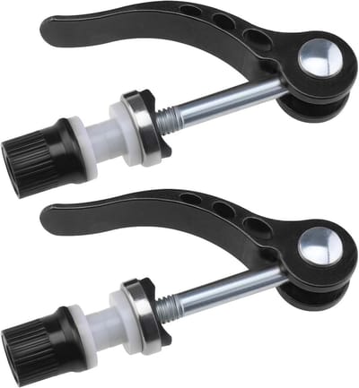 2 Stuks M6×65mm Snelle Ontgrendeling Zadelpenklem voor Fietszadel - Verstelbare Bevestiging voor Racefiets en Mountainbike, Zwart