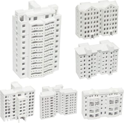 Miniatuur Bouwmaterialen voor Thuisdecoratie - Tuinbeeldjes en Sandtray Decoratie Set (6 Stuks, 1:500) voor Creatieve Projecten en Miniatuurtuinen