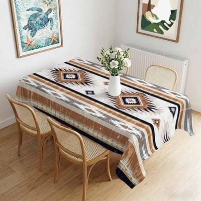 Navajo Etnische Stijl Rechthoekige Tafelkleed voor Tafeldecoratie Bruiloft Feest Waterdicht Herbruikbaar Tafelkleed voor Tafel Keuken Eetkamer 140x140cm