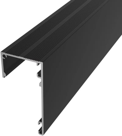 2m Aluminium LEDSTRIP profile DECO LINE tussen muur of tussen Gordijn - zwart - SET VAN 2 STUK